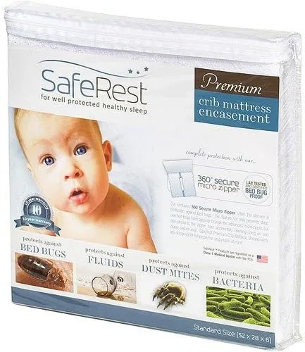 saferest zippered mattress protector premium 6 inch waterproof mattress cover for bed breathable noiseless washable mattress encasement crib