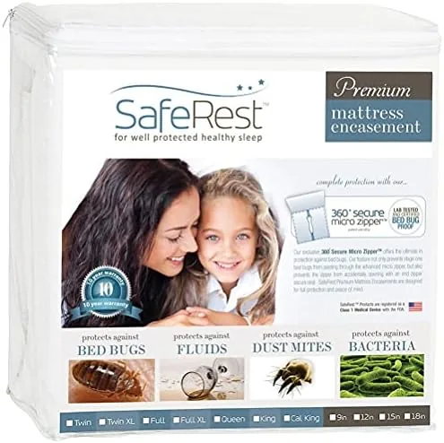 saferest zippered mattress protector premium15 18 inch waterproof mattress cover for bed breathable noiseless washable mattress encasement king